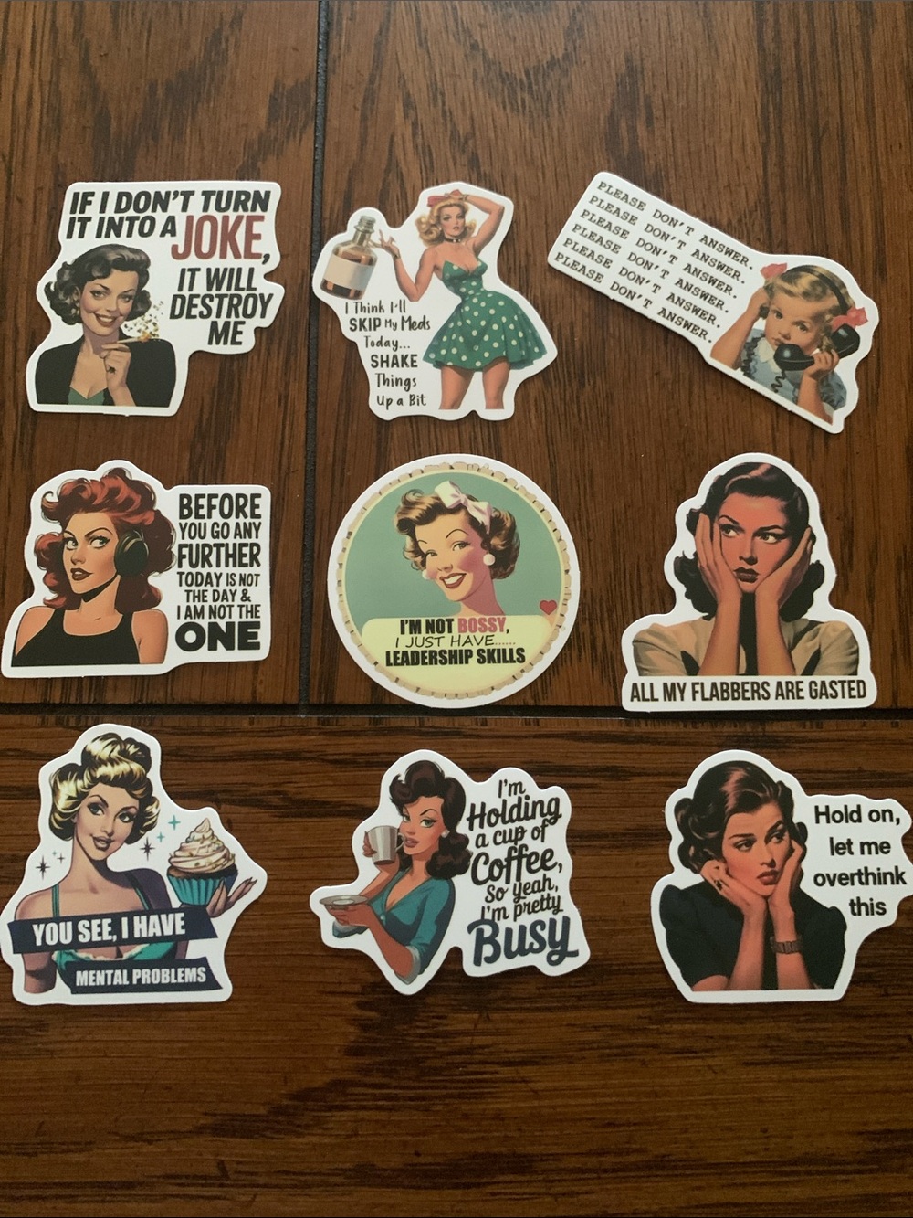 50 Piece Snarky Humorous Retro Sticker Set - Picture 7 of 11